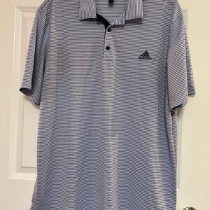 Adidas Men's Polo Shirt - Gray Stripes